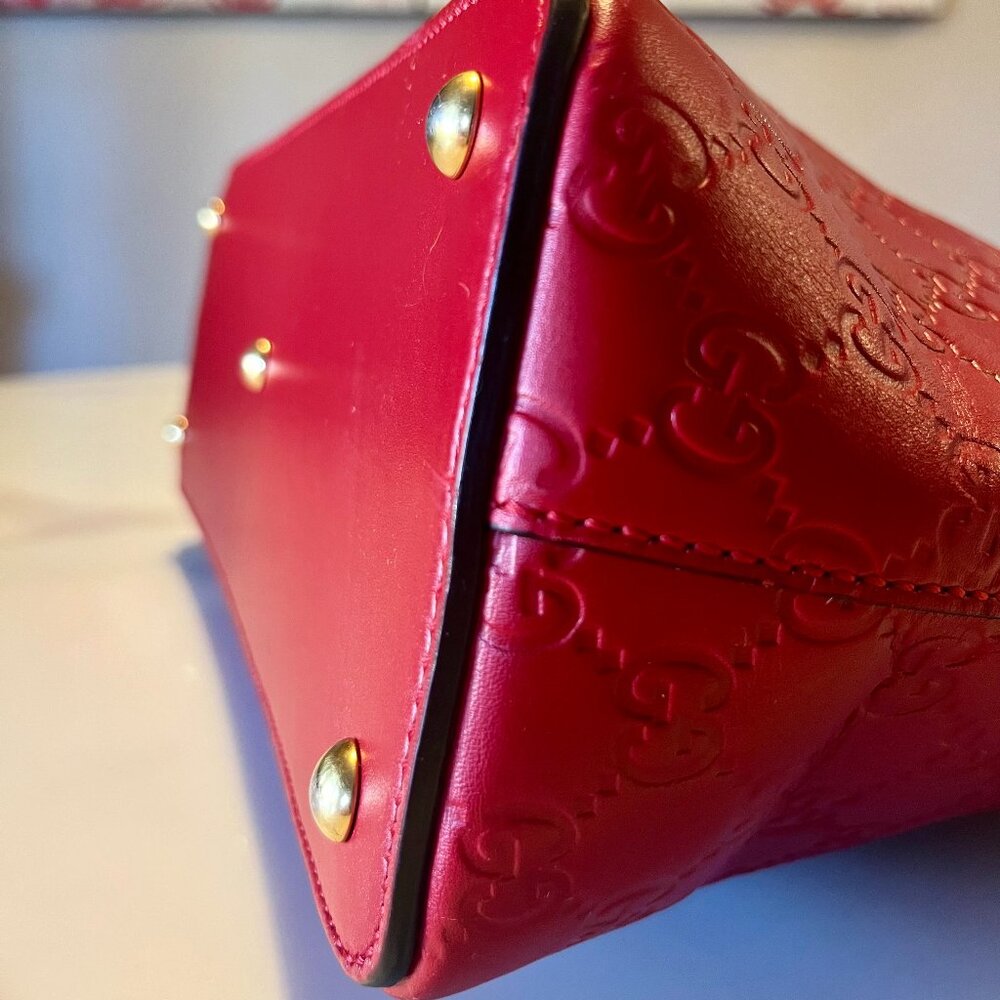 Gucci Red Microguccissima Leather Top Handle - Picture 10 of 15
